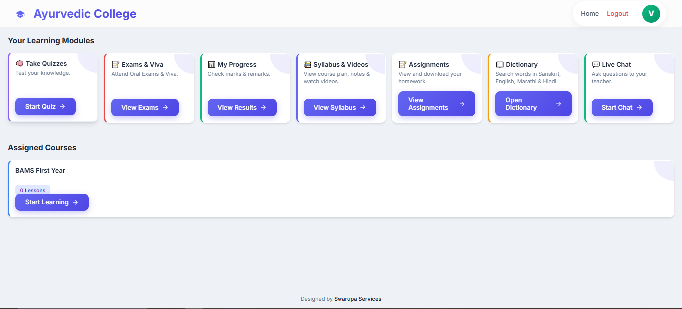 Student Dashboard Console